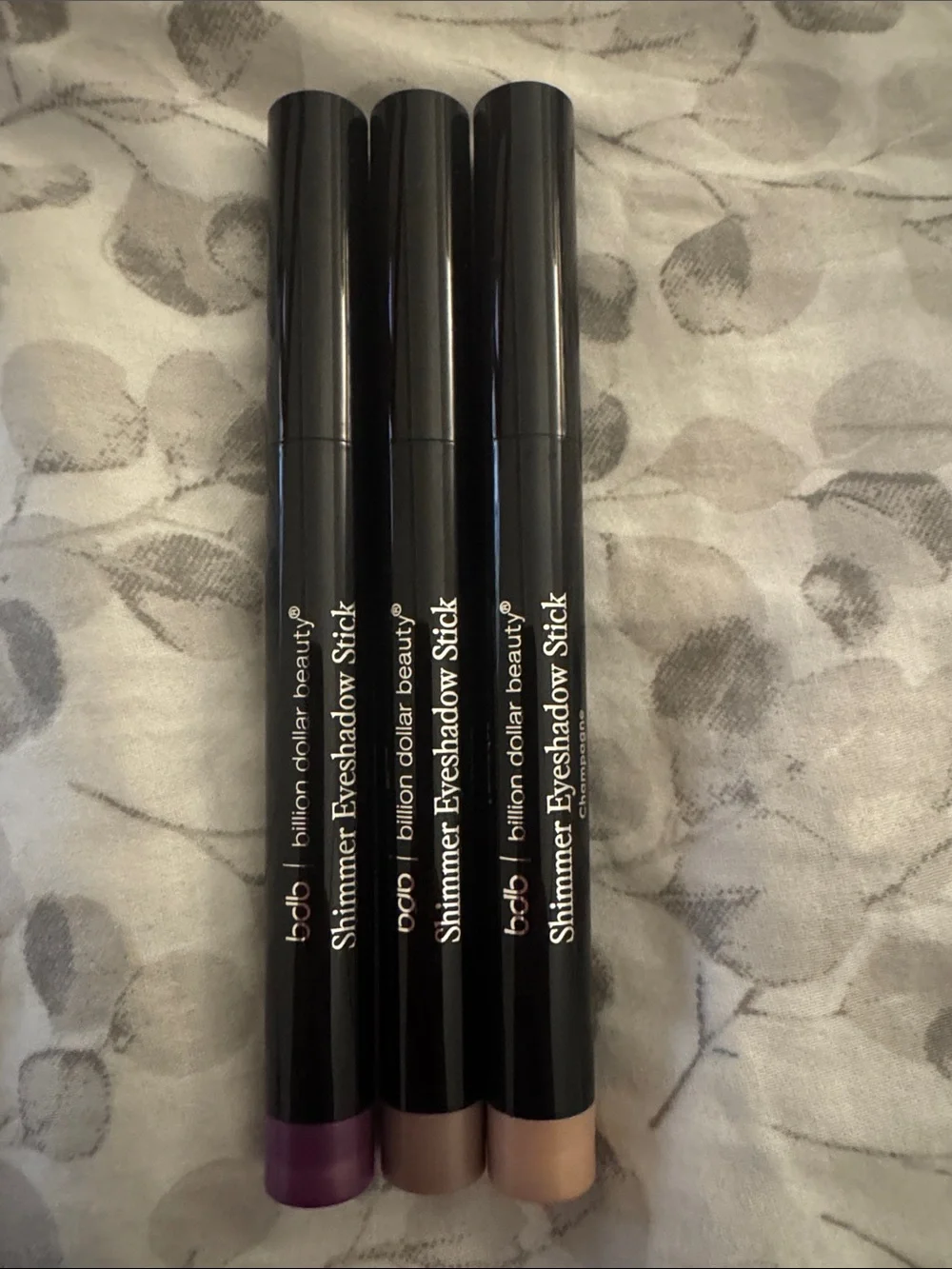 billion dollar beauty Shimmer Eyeshadow Stick Trio - Purple, Taupe, Nude